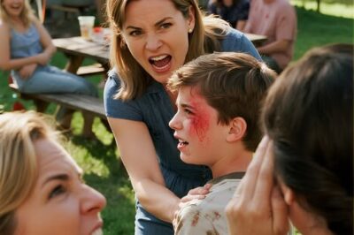 ch2-At the family gathering, i found my son’s face bruised and his clothes smeared with food. my sister laughed and said, “oh, come on — it’s just a joke.” i didn’t hesitate — i slapped her hard across the face and walked away. behind me, my mother shouted, “how dare you!” but the next morning, she showed up at my door, trembling. “please,” she whispered, “give your sister a way to survive.”