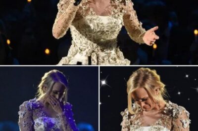 Carrie Underwood delivered a breathtaking performance at the CMA Awards with her rendition of Softly and Tenderly. Her voice trembled with emotion, commanding the audience’s full attention. Each note carried a raw, heartfelt intensity, and by the final moments, tears were streaming down her cheeks. The audience rose to their feet in thunderous applause, moved by the sheer power of her performance.