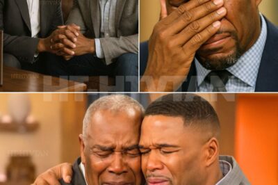 “You taught me how to get back up — but I don’t know how to stand through this.” That’s what Michael Strahan told his father, Gene Sr., in the quiet living room of the Houston home where he once learned strength through scraped knees and midnight pep talks. But this wasn’t football. This was cancer. And this time, Michael didn’t feel like a warrior — just a scared son looking for the courage his parents once gave him.  Details: At 53, Strahan received a call no champion expects: “We found a tumor on your prostate.” Instead of panic, he got in the car and drove straight to his parents. What followed was a night of tears, prayers, and memories — his mother Louise’s trembling voice, his father’s military calm breaking just long enough to say, “The Strahans never give up.” They sat at the same table where stories were shared for generations, and for the first time, fear joined the family.  What did Louise do that brought Michael to tears? And what quiet promise did Gene make — the kind only a father can give?  The most personal battle of Michael Strahan’s life… and the family who helped him win it.👇👇