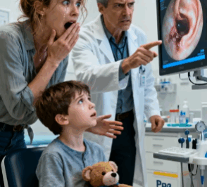 Recently, my 6-year-old son kept complaining, “Mom, my ear hurts.” I took him to an ENT specialist, and the doctor’s face suddenly turned grave. “Ma’am, you need to see this immediately.” I looked at the monitor and gasped. Without hesitation, I ran to the police.