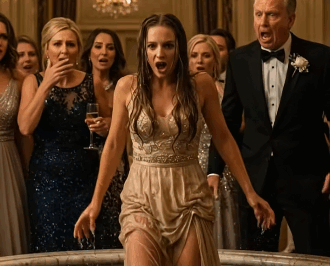 ch2-My family burst out laughing when I walked into my sister’s wedding alone. “She couldn’t even find a date!” my father shouted before shoving me straight into the fountain. Guests cheered as water soaked through my dress. I stood up, dripping and trembling—but smiling. “Remember this moment,” I said quietly. Twenty minutes later, a black convoy pulled up outside. My secret billionaire husband stepped out— and every single one of them went silent.