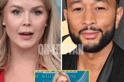 “They said I was finished, but I’m still standing” – John Legend STUNS Karoline Leavitt after days of brutal taunts, firing off a twelve-word strike that left her frozen, silenced, and fleeing the stage as the crowd erupted in disbelief
