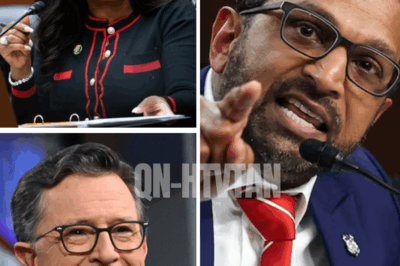 “She whispered, ‘Play it now… let them hear what you hid.’” – STUDIO ERUPTS as Jasmine Crockett drops a SECRET TAPE live on air after Kash Patel brands her “UNFIT” – triggering a stunning alliance with Stephen Colbert that could SHAKE late-night television to its core.