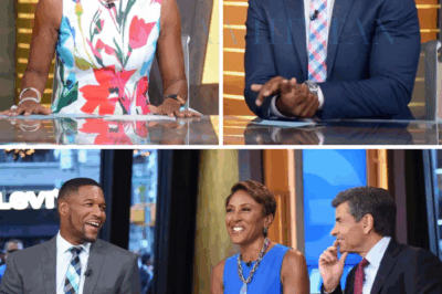 Emotions ran high overnight at Good Morning America, as anchors Michael Strahan, Robin Roberts, and George Stephanopoulos were reportedly shocked by devastating news about a longtime colleague. Sources close to the production describe the atmosphere as “silent and heavy — no one saw it coming.” One insider said, “They were preparing for the morning rundown when the call came through. Within minutes, everyone was in tears.” Robin was seen holding Michael’s hand, while George quietly stepped away from the cameras, visibly shaken. “They’re more than coworkers — they’re family,” another staffer shared. Fans flooded social media with messages of love and concern, using hashtags like #StayStrongGMA and #WeLoveYouFamily, as speculation swirled over the identity of the colleague and what had happened.