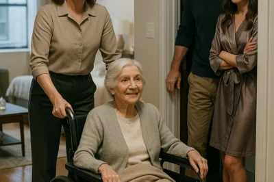 My husband had moved in with his mistress. Silently, I wheeled my bedridden mother-in-law into his new home and handed her over. Before leaving, I said something that left them both drained of color…CH2
