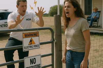 HOA Patrol Climbed Our Fence Again – So Grandpa Electrified the Gate and Watched From the Porch