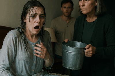 “Wake up, lazybones!” The sound came a second before the shock. Ice-cold water cascaded down onto Olivia Bennett’s body, soaking her pajamas, her hair, and the bedsheets beneath her. She gasped, sitting upright in confusion and horror. Her hands trembled as she wiped water from her eyes, blinking up at the woman holding an empty metal bucket — her mother-in-law, Eleanor Bennett.