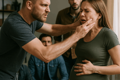 He beat and humiliated his pregnant wife in front of his friends — just to show off. He thought she was powerless. But what she did next… made every single one of them go silent.