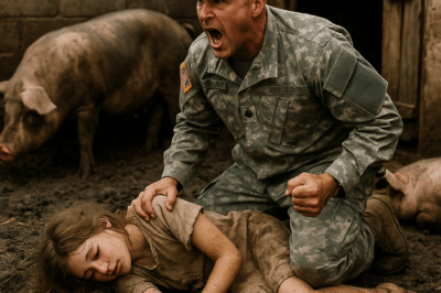 A military father returned home expecting hugs and laughter — but instead found his little girl collapsed in the pig pen, covered in mud and bruises. When he realized what her stepmother had done, his roar of fury shook the entire neighborhood.