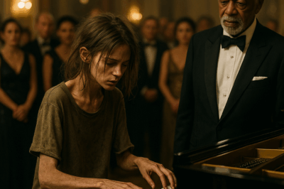 A thin, homeless girl was being escorted out of a lavish charity gala by two security guards. She looked at the piano and screamed, “Can I play the piano for a plate of food?” The guest of honor, legendary pianist Lawrence Carter, stepped forward, brushed the guards aside, and said: “Let her play.” What happened next left the room silent.