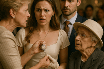 At my engagement party, my future MIL snatched the old silver locket from my neck and threw it to the floor. “How cheap!” she sneered. “Our family only wears diamonds!” The guests nodded in agreement—until my fiancé’s grandmother slowly stood up. With trembling hands, she put on her gloves, picked up the locket, and whispered, “This is a one-of-a-kind piece Charles Lewis Tiffany crafted for Tsarina Maria Feodorovna. It’s priceless… Who are you?”