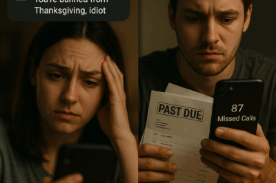 Mom texted: “You’re banned from Thanksgiving, idiot.” So I stopped paying every bill — the house, the car, the phone. Eighty-seven missed calls later… she finally understood who’d really been footing the tab.