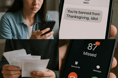 Her message popped up: “You’re not welcome this Thanksgiving, idiot.” I stared at the screen, took a deep breath, and quietly canceled every payment I’d been covering. Hours later, my phone buzzed — 87 missed calls. I didn’t answer.