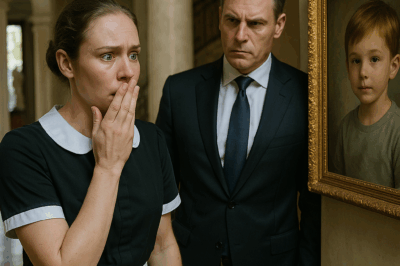 The maid gasped, dropping the tray. “Sir,” she whispered, “the boy in that picture — I raised him in the orphanage.” The old man turned pale. That portrait was supposed to be of his long-lost heir.