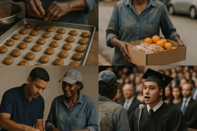 “No one understood why the mother arrived looking like that… until her son spoke into the microphone and stunned everyone!”