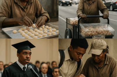 “She walked into the graduation covered in dust—then her son grabbed the mic and said something that made the whole crowd emotional…”