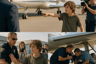 “A billionaire laughed when a 12-year-old street kid begged him not to board his private jet—seconds later, mechanics uncovered something terrifying…”