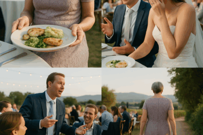 “At my son’s wedding, they served me last—and handed me cold leftovers. My son laughed, ‘She’s used to scraps.’ The guests joined in… but the email I sent the next morning left him trembling.”