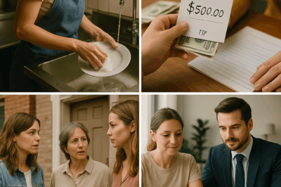 “A $500 tip from a mysterious customer changed everything. Soon after, a lawyer told me I was heir to a secret fortune—so when my greedy family flew in demanding their share, I made one phone call that shut them down instantly.”