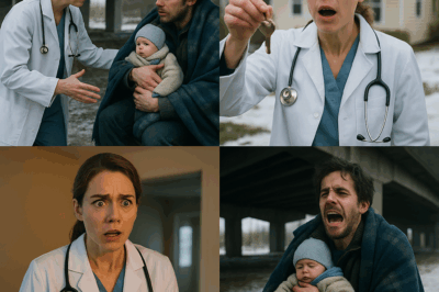 A doctor saw a young widower with a baby living under a bridge in the freezing winter. Without thinking, she handed him the keys to a house she was selling — but what she found inside a week later made her stop breathing…