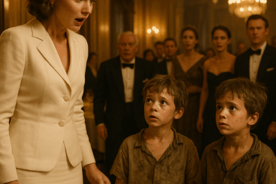 TWO HOMELESS BOYS ASKED A MILLIONAIRE FOR LEFTOVERS — But When She Looked at Their Faces, Her Diamond Glass Fell and the Whole Restaurant Went Silent…