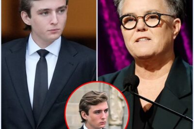 ch2-It was supposed to be just another laid-back Tuesday episode of Rosie O’Donnell’s popular podcast—a familiar space where the former daytime host lets her thoughts flow, drops unscripted opinions, and entertains an audience that remembers her heyday. The setup was routine: Rosie reclining in her signature armchair, coffee cup in hand, ready to unleash her no-filter commentary on politics, pop culture, and everything in between. But somewhere between a casual rant and a careless insult, Rosie managed to trigger one of the most unexpected and brutal clapbacks in recent memory—delivered by none other than 19-year-old Barron Trump, who wasn’t even in the building.