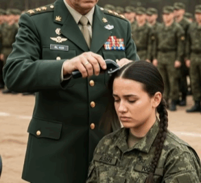 A General Ordered a Private’s Hair Cut for “Disrespect” — Then He Spotted a Hidden Badge and Realized He’d Shamed a Legend