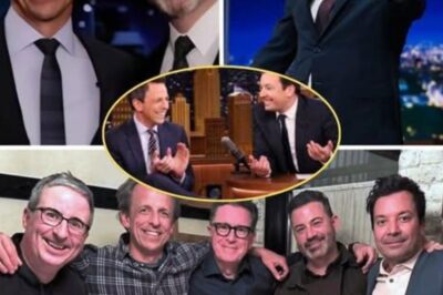 “Jimmy Fallon, Jimmy Kimmel, John Oliver, and Seth Meyers are breaking network boundaries to stand with Stephen Colbert — and what’s about to erupt this Monday night could turn into the largest uprising in late-night comedy ever witnessed.” Full story inside — check the comments (CMT) 💬👇