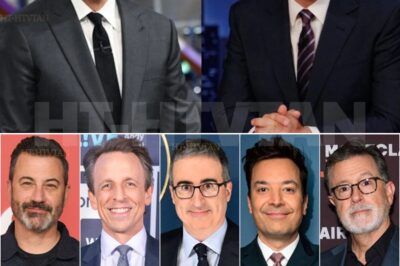 An audience of network executives and crew members rose to their feet as five titans of television walked onto a single stage. Stephen Colbert, Jimmy Fallon, Seth Meyers, John Oliver, and Jimmy Kimmel—long-time rivals—were about to rehearse something unprecedented. One staffer said it was like watching the Beatles walk into Abbey Road. The hosts, however, were not there to make music; they were there to save an entire genre from collapse. Their writers were locked in a single room, tasked with creating a new show from the intellectual chaos. The first broadcast would reveal if their impossible alliance was genius or a spectacular failure.