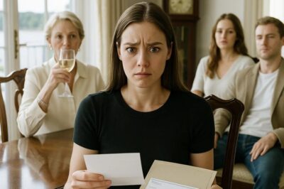 They called it a family meeting. But sitting there in our Lake Geneva mansion, surrounded by crystal chandeliers and fake smiles, I knew something was off. My brother Ethan got the company. My sister Ava got the lakefront estate. My younger brother Luke got three luxury cars. Then my mother slid a thin folder across the table toward me.