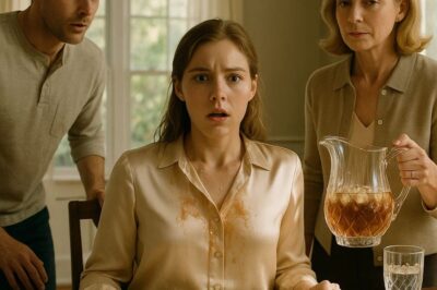 The iced tea slid over the lip of the cut-crystal pitcher in a thick amber sheet and fell on me without hurry, as if the liquid itself had been instructed to make a point. It struck my collarbone, found the slope of my silk blouse, and, with a malicious intelligence, parted the fabric where my skin was warmest. I watched a single cube of ice hit my lap in slow motion, bounce, and skid into the gleam of the hardwood floor. Someone inhaled sharply. Then there was silence.