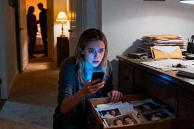 The lamp in the hall cast just enough light to make the dust on my mother’s frames sparkle. I kept my phone turned to its lowest brightness and used the corner of its glow to sift past stacks of newsletters, expired coupons, and a hundred smiling photos of my brother, Jasper, shaking hands with men who smelled like golf and grain alcohol.