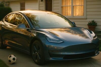 At Dinner, My Nephew Pointed At My Car And Said, “Mom Says You Borrowed It From Your Boss…”  The Tesla was parked in my mom’s driveway, its metallic blue paint catching the late afternoon sun. I hadn’t thought twice about driving it — it was just the most convenient car for the trip. I owned three, but this one was the easiest for highway miles.