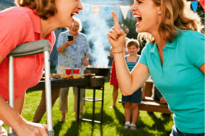 At Dad’s birthday, my sister snatched my crutch and shouted, “Stop faking it—you’re just acting pathetic and leeching off us!”