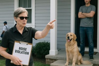 HOA Karen Called HOA Because My Dog Barked At 3 PM …It was a quiet Tuesday, the kind of afternoon where birds chirp, sprinklers hiss, and life feels almost peaceful. My golden retriever, Max, was lying on the porch, soaking in the sun. Then the mailman walked by, and Max, being a dog, barked once, maybe twice. That’s when I heard it.