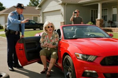 HOA Karen Climbed Into My Convertible Demanding a Ride — Cops Arrested Her for Trespassing!    I was parked in my cherry red convertible outside the Starbucks on Maple Ridge Drive. Engine idling top down, savoring the 72 breeze while Boston’s more than a feeling drifted through the speakers. That’s when something flickered at the edge of my vision before I could fully turn my head.