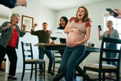 When I was eight months preg/nant with twins and had just won $750,000 in the lottery, my mother-in-law demanded I hand it over, insisting it “belonged to the family.” When I refused, everything spiraled fast — arguments, shouting, and a moment that sent me crashing into the table. My water broke. My sister-in-law started recording with a grin, saying, “This is going to be huge.” Through the pain, I warned them they’d regret this. But what my husband did next sent a chill through the entire room…