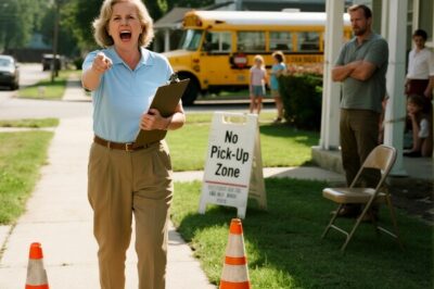 “HOA Busybody Tried to Turn My Driveway Into a School Pick-Up Zone — Then Lost It When I Refused!”     The first time Patricia Garrison began shrieking, clutching her pearls, and accusing me of holding the neighborhood hostage, I hadn’t even spoken a word. All I’d done was set down two bright orange cones at the edge of my driveway. To Patricia, self-crowned ruler of Burwood Heights and self-proclaimed defender of suburban order, this tiny act was nothing short of a declaration of war against civilization itself.