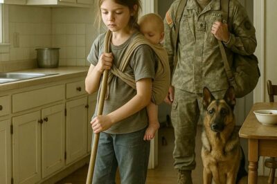 A Soldier Returns Home To Find His Young Daughter Raising Her Younger Brother Alone – The Dog Has Become Their Shield And The Second Wife Has Long Since Disappeared With Her Lover…  The autumn air in Virginia carried the scent of burning leaves when Staff Sergeant Daniel Hayes finally stepped off the bus.