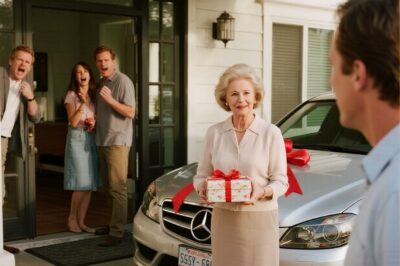 MY SON BOUGHT HIS MOTHER IN LAW A $200K CAR. AND GAVE ME A PIGGY BANK BUT MY GIFT LEFT THEM SHATTERE…    My son bought his mother-in-law a $200,000 Mercedes for Christmas while I received nothing but a piggy bank with a mere $3 inside. I smiled, holding back my hurt, and quietly left. The next morning, I left them a gift on their doorstep that had his wife screaming in horror, humiliated beyond belief.