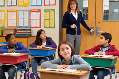 The fire alarm went off, but our teacher locked the door – said “nice try, but nobody’s getting out”…