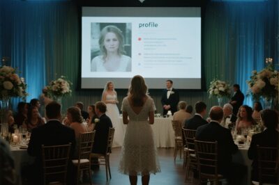 At my sister’s wedding reception, the screen flashed: Infertile, divorced loser, high school dropout