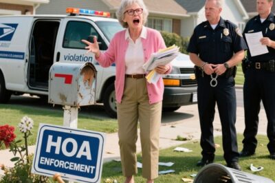 HOA Karen Assaulted Our Mailman, Hit Him With a Bat — The Judge Sent Her to Federal Prison! I’ll never forget the moment I saw Jolene Blackwell, the president of our HOA, standing over our mailman with a metal baseball bat raised above her head. I was the one who called 911. And she she was the one hauled away in handcuffs screaming about community standards while Clayton lay on the pavement bleeding.