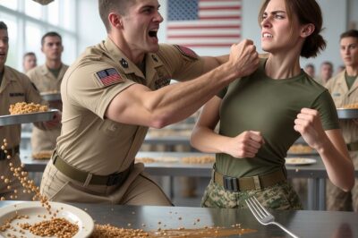 The mess hall had always been a place where noise felt normal, a kind of contained chaos that made even the hardest days tolerable, because the familiar rhythm of service members clattering trays and swapping stories filled the air with something warmer than discipline. The sunlight that afternoon poured through the tall reinforced windows as if trying to civilize the rows of steel tables,