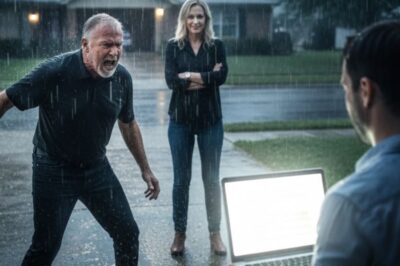 Dad Shouted “You Stole $5K”—I Opened My Laptop: “Actually, the Real Thief Is Behind You” And He…    My father threw my suitcases onto the driveway in the pouring rain, screaming that I had stolen his retirement savings. Behind him, his new wife smirked, thinking she had one. I drove away in tears, but they forgot one thing. I managed the bank’s fraud department, and I had already flagged the real thief.