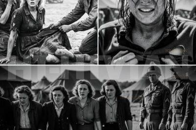 “Please Don’t Hurt Me” – German Woman POW Shocked When American Soldier Tears Her Dress Open…    April 30, 1945. Near Leipig, Germany, cold morning air hangs over a crowded holding yard where German women stand in silence, waiting to learn their fate.CH2 .