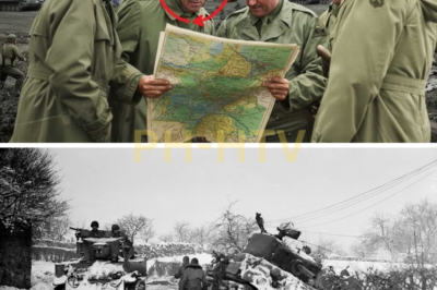 ch2-ha-The cold had a weight to it. Outside Eisenhower’s headquarters at Verdun, the air itself seemed brittle, sharp enough to cut. Every breath carried the scent of wet wool, diesel, and cigarettes. Inside, maps cover every wall, covered again with pencil lines and coffee rings, where generals had been arguing for days about a war they thought was nearly over. The door opened and Lieutenant General George S. Patton Jr.