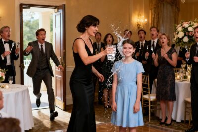 My stepmother splashed water in my face in front of everyone and screamed, “You’re not family!” I hadn’t even been invited to my own father’s birthday, but I just smiled and said, “You’ll regret that.” Moments later, when my dad’s billionaire investor walked through the door and called out my name, every single face in the room went pale — the silence was deafening…!