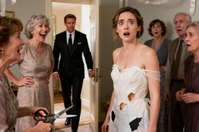 The day before my brother’s wedding, my mom cut holes in all my clothes, saying, “This will suit you better.” My aunt laughed, adding, “Maybe now you’ll find a date.” But when my secret billionaire husband arrived, everyone’s faces went pale…